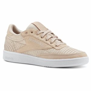 Adidasy Damskie Reebok Club C 85 Beżowe/Białe PL 62VGLQU